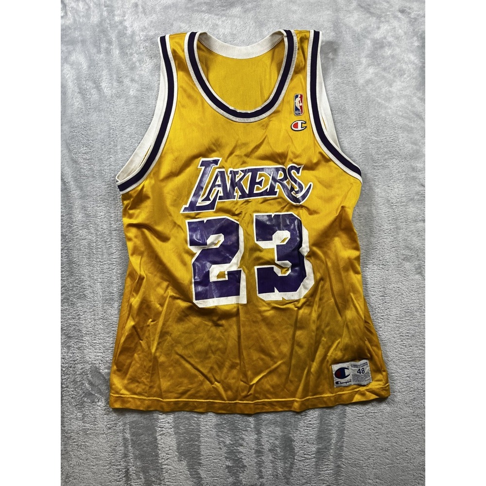 vintage 90s Champion Cedric Ceballos LA Los Angeles Lakers Jersey NBA 48 XL